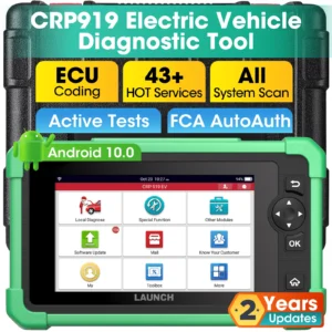 LAUNCH CRP919 EV Diagnostic Scanner Service Functions for Electric Vehicles New Energy Cars CAN FD DoIP Coding Multi-language
