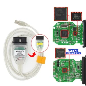 FT232RQ Mini J2534 V15.00.028 IC Electric Code Reader Diagnostic Tools for Japanese Toyota Car Made of Plastic